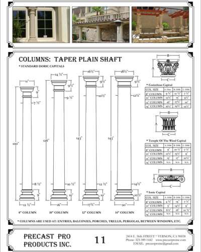 Sheet-11---Taper-Plain-Columns